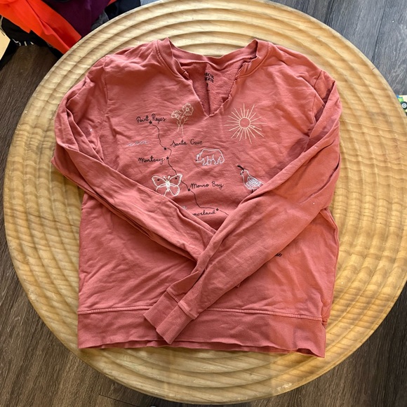 Anthropologie Back When California embroidered sweatshirt - Picture 1 of 3